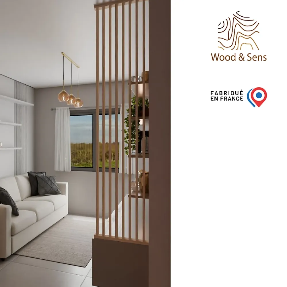 Wood&Sens Cloison de séparation claustra amovible Pin, H.2,03 m x l.80 cm, P. 5 cm- Cloison Amovible