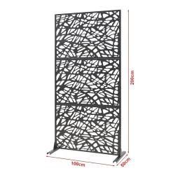 Casa.Pro Cloison Amovible<Cloison de séparation Poskind acier 200 x 100 x 50 cm noir