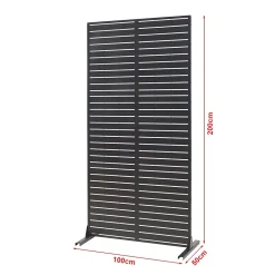 Casa.Pro Cloison Amovible<Cloison de séparation Trolu acier 200 x 100 x 50 cm noir