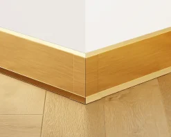 Ilcom Moulure<Coin extérieur pour plinthe FL Or satiné - 30mm x 80 mm x 0,65 ep.