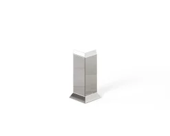 Ilcom Moulure<Coin extérieur pour plinthe FL Argent satiné - 30mm x 60 mm x 0,65 ep.