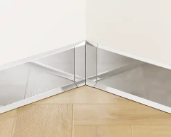 Ilcom Coin intérieur pour plinthe FLI Argent poli - 30mm x 60 mm x 0,65 ep.- Moulure