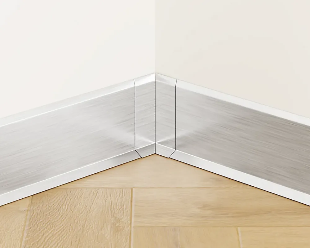 Ilcom Coin intérieur pour plinthe FLI Argent satiné - 30mm x 80 mm x 0,65 ep.- Moulure