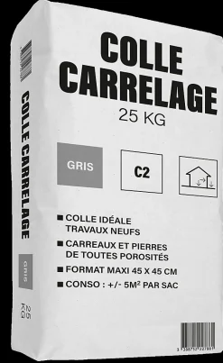 Weber Saint-Gobain Colle Carrelage Sol<Colle carrelage C2 carreaux et pierres toutes porosités sac de 25 KG
