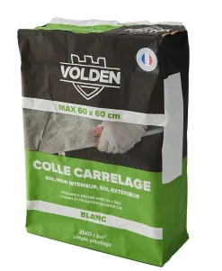 Volden Colle carrelage sol int/ext et mur intérieur blanc C2E 25kg- Colle Carrelage Sol|Colle Carrelage Mural