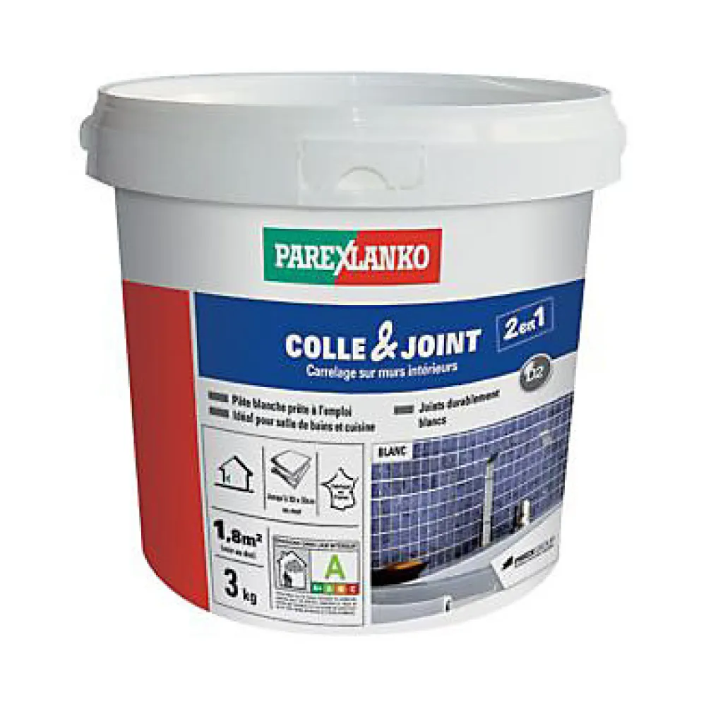 Parexlanko Joint Carrelage Mural<Colle et joint carrelage mur intérieur blanc 3kg