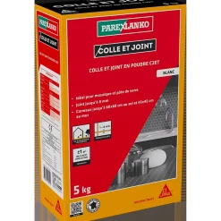Parexlanko Colle et joint en poudre 5 kg blanc- Colle Carrelage Mural