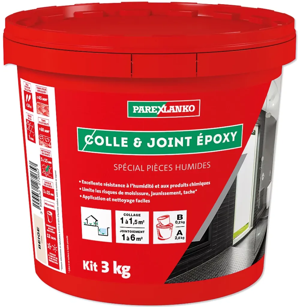 Parexlanko Colle Carrelage Sol|Colle Carrelage Mural<Colle et joint époxy beige spécial pièces humides 3 kg