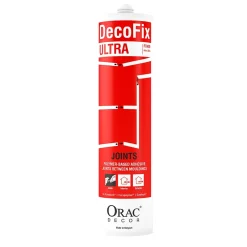 Orac Decor Colle Joint Decofix Ultra FX400 - Joint blanc base polymère pour joint entre profil A l'unité- Panneau Mural Décoratif