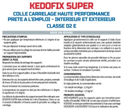 Semin Colle pour Carrelage Haute Performance Kedofix , Prêt à l'emploi, Intérieur/extérieur, seau de 20 kg- Colle Carrelage Sol