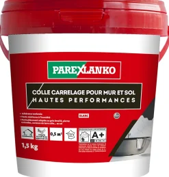 Parexlanko Colle pour carrelage mur et sol intérieur hautes performances blanc 1,5 kg- Colle Carrelage Sol|Colle Carrelage Mural