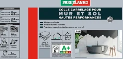 Parexlanko Colle pour carrelage mur et sol intérieur hautes performances blanc 1,5 kg- Colle Carrelage Sol|Colle Carrelage Mural