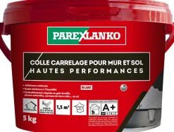 Parexlanko Colle pour carrelage mur et sol intérieur hautes performances blanc 5kg- Colle Carrelage Sol|Colle Carrelage Mural