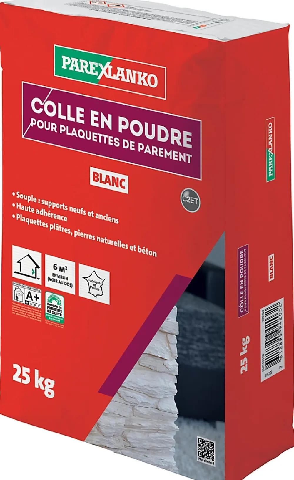 Parexlanko Plaquette De Parement|Plaquette De Parement<Colle pour plaquettes de parement intérieur blanc poudre 25kg