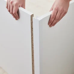 GoodHome Tablette Bois Et Mélaminé<Connecteur angle marlow blanc 600mm