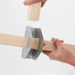 GoodHome Connecteur métal Elvet en T 38 mm- Bois De Charpente