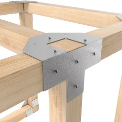 GoodHome Connecteur métal Elvet en T 38 mm- Bois De Charpente