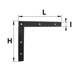 Afbat - Tb Industrie Sas Contre équerre pour volets battants acier noir Afbat L.300 x l.35 H.250 mm- Accesoire Pour Volet
