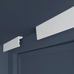 Decoon Corniche Cache Rideau - Polystyrène - 200x6x12 cm- Moulure Et Rosace De Plafond