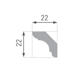 Decoon Corniche de Plafond Décorative - Modèle raffiné - Polystyrène - 200x2,2x2,2 cm- Moulure Et Rosace De Plafond