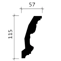 Profhome Moulure Et Rosace De Plafond<Corniche de plafond polyuréthane 150124 Moulure décorative 200 x 5,7 x 11,5 cm (L x l x h)