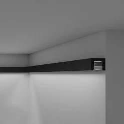 Noel & Marquet Corniche NMC WALLSTYL IL12 BLACK Moulure décorative Cimaise Éclairage indirect- Moulure Et Rosace De Plafond