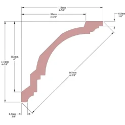 Cimaises Et Plus Moulure Et Rosace De Plafond<Corniche plafond C06 - 12x12x200cm (h x p x L) - moulure décorative polyuréthane