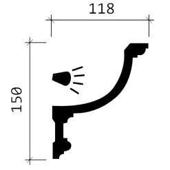 Profhome Corniche 150209 Moulure décorative Éclairage indirect- Moulure Et Rosace De Plafond