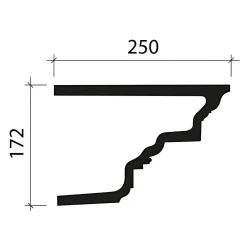 Profhome Corniche 431201 Profil de façade Moulure décorative Moulure décorative- Moulure Et Rosace De Plafond