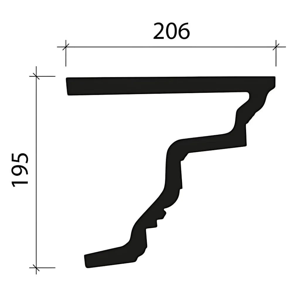 Profhome Moulure Et Rosace De Plafond<Corniche 432302 Profil de façade Moulure décorative Moulure décorative