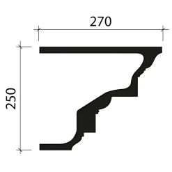 Profhome Corniche 402201 Profil de façade Moulure décorative Moulure décorative- Moulure Et Rosace De Plafond