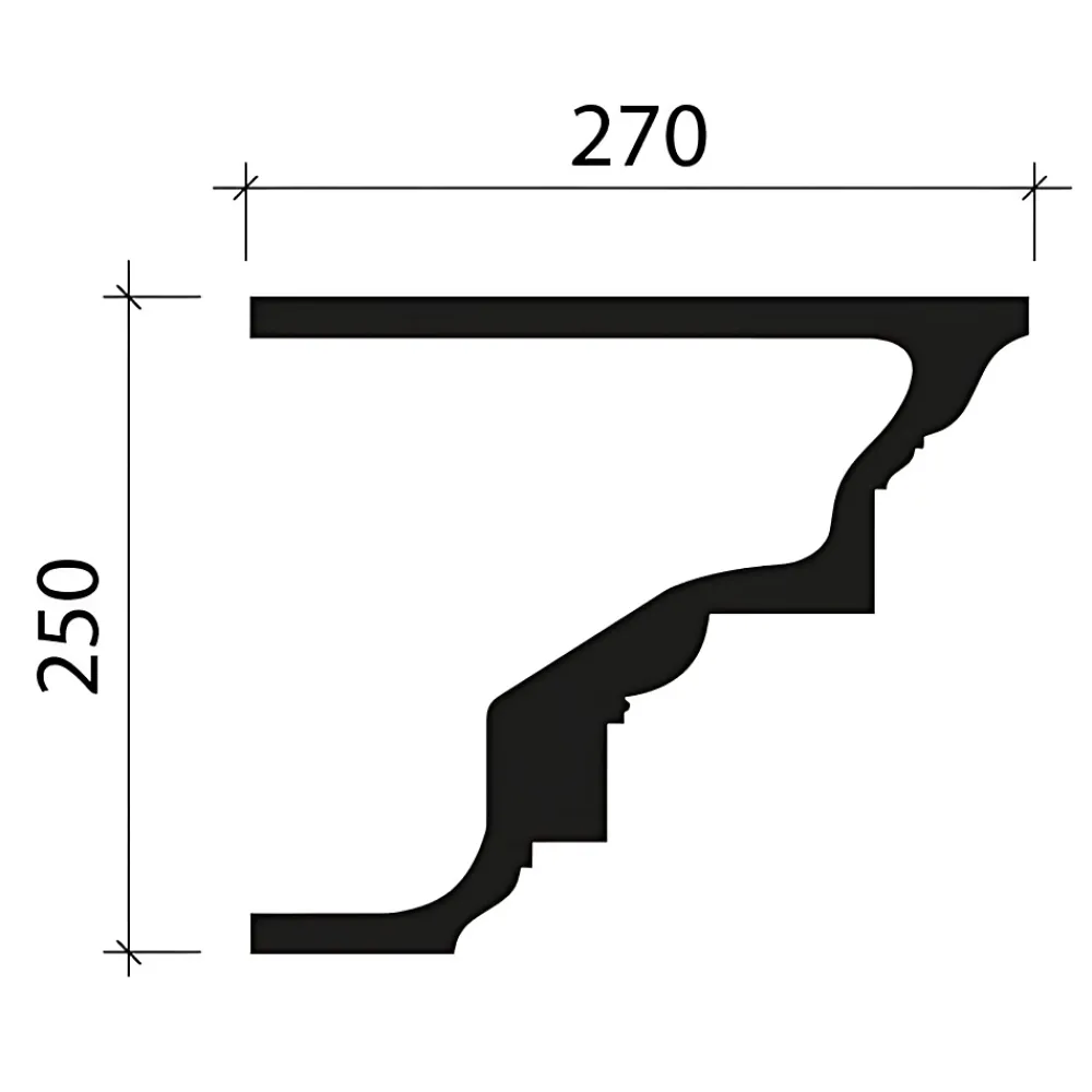 Profhome Corniche 402201 Profil de façade Moulure décorative Moulure décorative- Moulure Et Rosace De Plafond