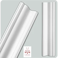 Ikhemalarka Corniches 100 cm moulures decoratives mur et plafond legeres dures peintables profils deco pour renovation et finition JC496-W- Moulure Et Rosace De Plafond