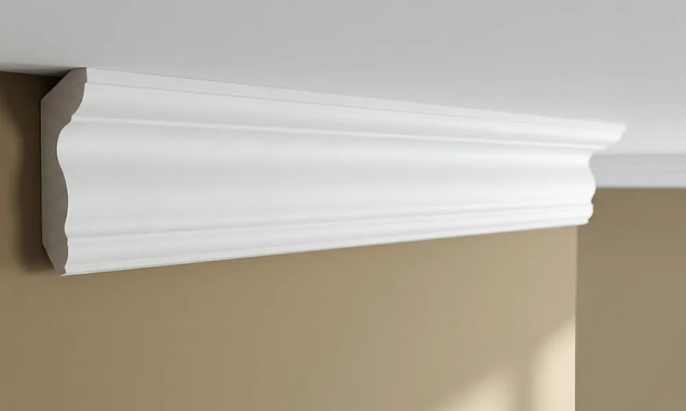 Ikhemalarka Corniches 100 cm moulures decoratives mur et plafond legeres dures peintables profils deco pour renovation et finition JC496-W- Moulure Et Rosace De Plafond
