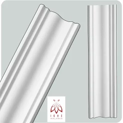 Ikhemalarka Corniches 100 cm moulures decoratives mur et plafond legeres dures peintables profils deco pour renovation et finition JC80-W- Moulure Et Rosace De Plafond