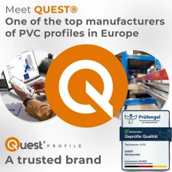 Quest Corniere d'angle interieur PVC 35x35mm Autocollante, 150 cm, or- Plinthe Pour Sol En Vinyle Et Pvc