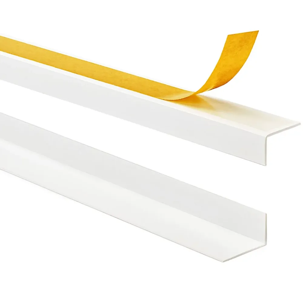 Quest Corniere d'angle interieur PVC 20x10mm Autocollante, 200 cm, blanc- Plinthe Pour Sol En Vinyle Et Pvc
