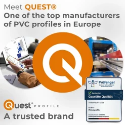 Quest Corniere PVC 27x27mm - Profil d angle souple de protection, 130 cm, gris foncé- Plinthe Pour Sol En Vinyle Et Pvc