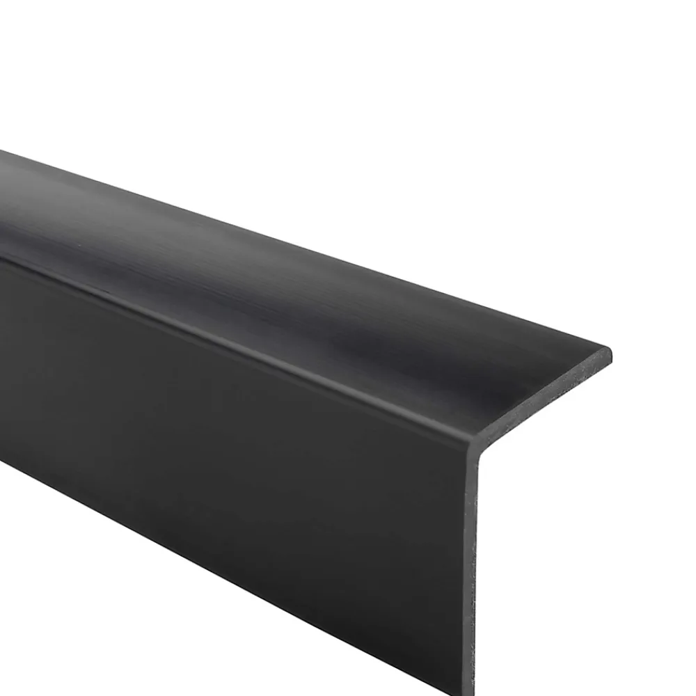 Quest Corniere PVC 50x50mm - Profil d angle souple de protection, 110 cm, noir- Plinthe Pour Sol En Vinyle Et Pvc
