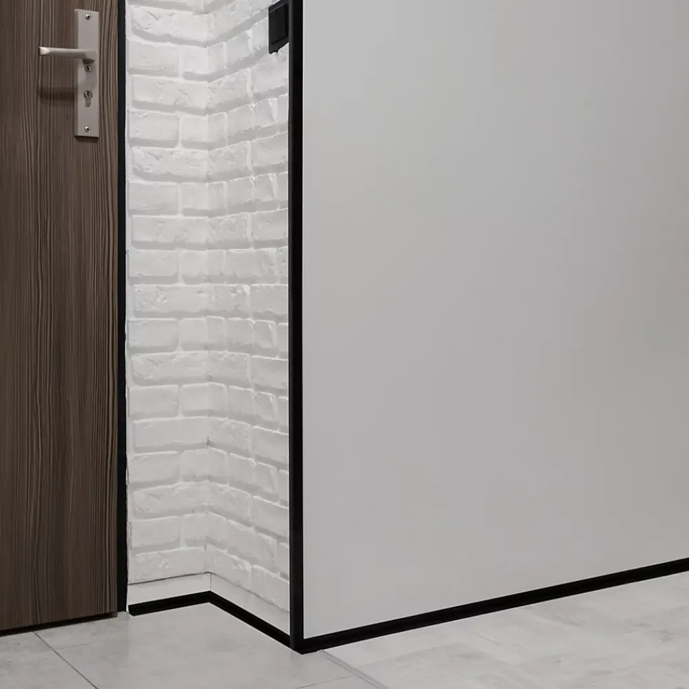 Quest Corniere PVC 35x35mm , Profile d angle autocollant, Protection murale, 80 cm, noir- Plinthe Pour Sol En Vinyle Et Pvc