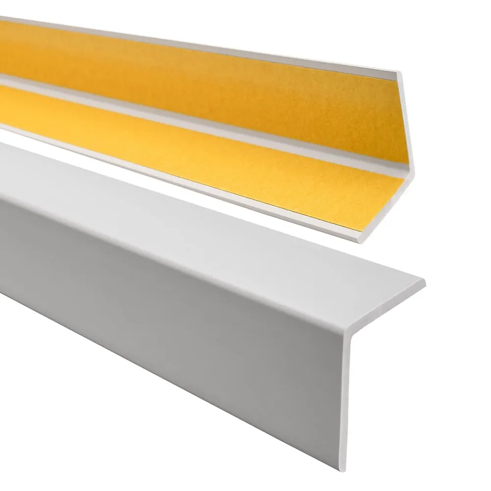 Quest Corniere PVC 35x35mm , Profile d angle autocollant, Protection murale, 150 cm, gris clair- Plinthe Pour Sol En Vinyle Et Pvc