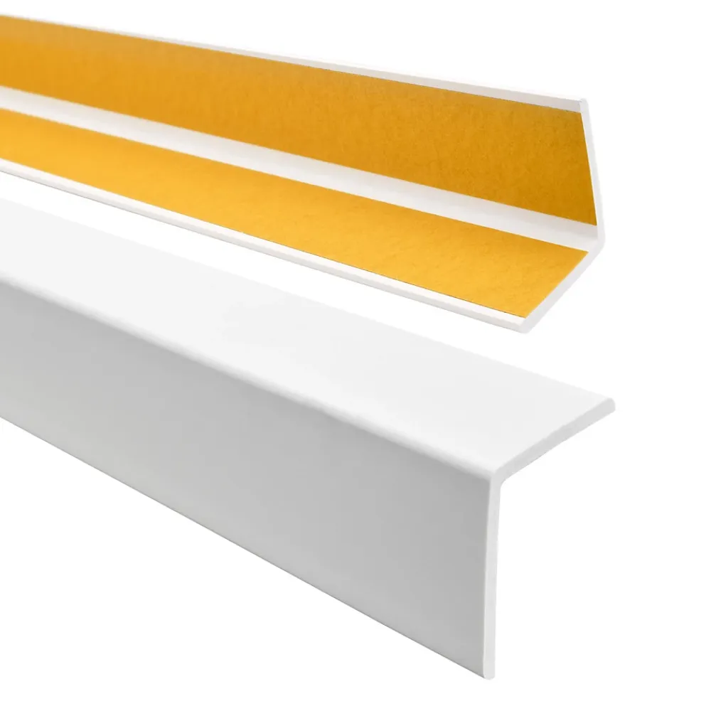 Quest Corniere PVC 27x27mm , Profile d angle autocollant, Protection murale, 70 cm, blanc- Plinthe Pour Sol En Vinyle Et Pvc