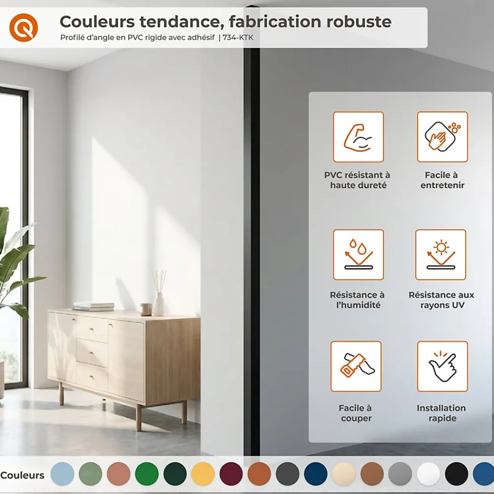 Quest Plinthe Pour Sol En Vinyle Et Pvc<Cornière PVC 20x10mm , Autocollante, Protection coins et arêtes, 200 cm, beige