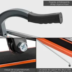 Giantex Outils Du Carreleur<Coupe-Carreaux Manuel avec Cadran en Alliage Amovible et Pieds de Support,Longueur 600 MM,Epaisseur Maximale 12 MM,Angle de Coupe