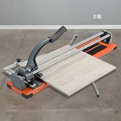 Giantex Outils Du Carreleur<Coupe-Carreaux Manuel avec Cadran en Alliage Amovible et Pieds de Support,Longueur 600 MM,Epaisseur Maximale 12 MM,Angle de Coupe