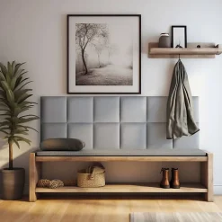 Decoon Panneau Mural Décoratif<Coussin mural tissu gris - 30 x 30