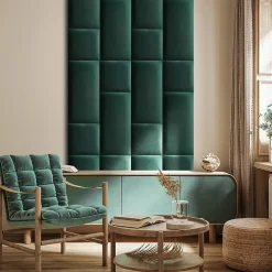 Decoon Coussin mural velours vert sapin - 60 x 30- Panneau Mural Décoratif