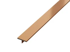 Ilcom Couvre-joint profilé décoratif Ts en inox rectifié Cuivre satiné - 15mm x 2700mm x 0,65 ep.- Profilé Carrelage