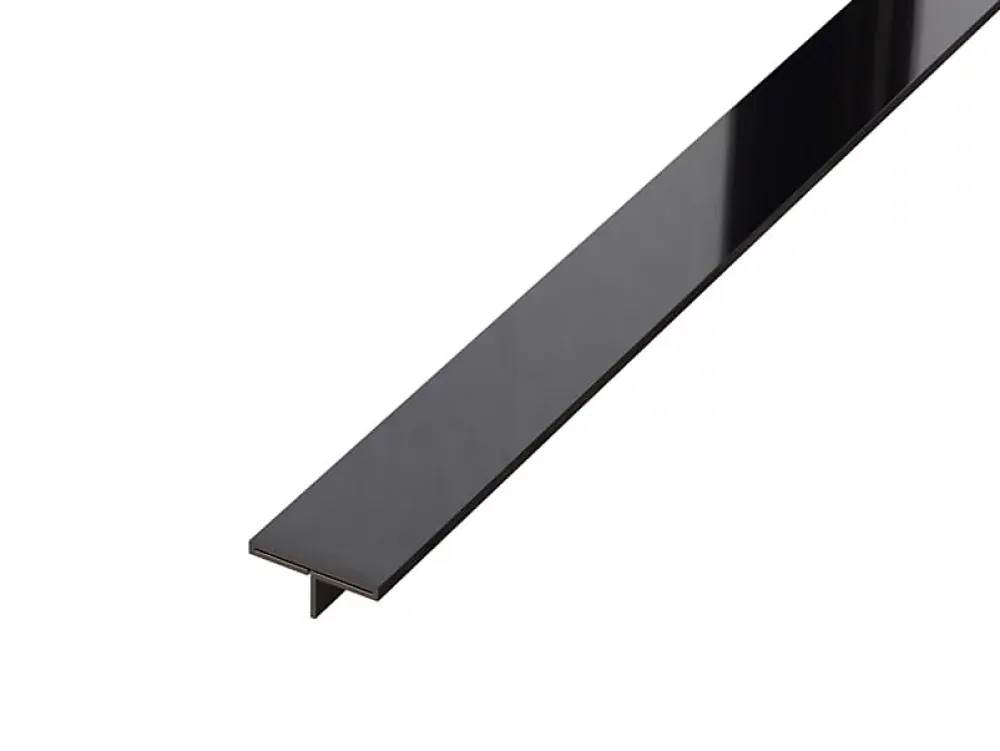 Ilcom Profilé Carrelage<Couvre-joint profilé décoratif Ts en inox rectifié Noir poli - 15mm x 2440mm x 0,65 ep.