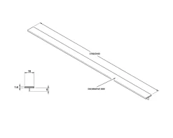 Ilcom Couvre-joint profilé décoratif Ts en inox rectifié Cuivre satiné - 15mm x 2440mm x 0,65 ep.- Profilé Carrelage